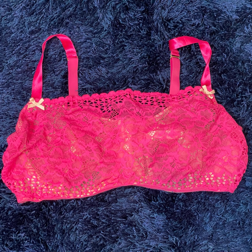 40 DDD Pink Lace Bra- Cacique Unlined Balconette Bra